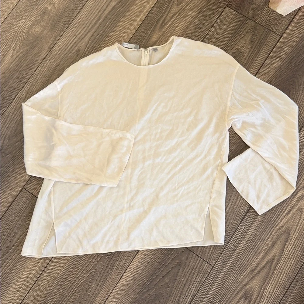 Vince Cream pure silk Blouse size medium - Picture 11 of 14